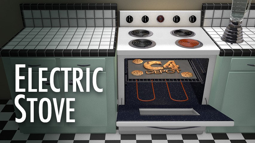 Electric Stove 3D model and free download for Cinema 4D from C4Depot.com